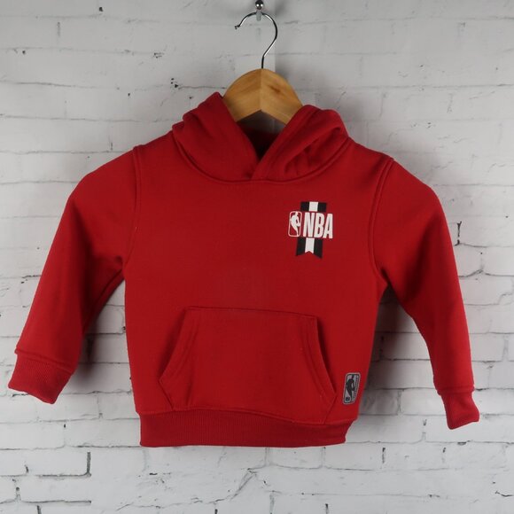 NBA RED PULL OVER LONG SLEEVE HOODED SWEATSHIRT SIZE 4T - Picture 1 of 7